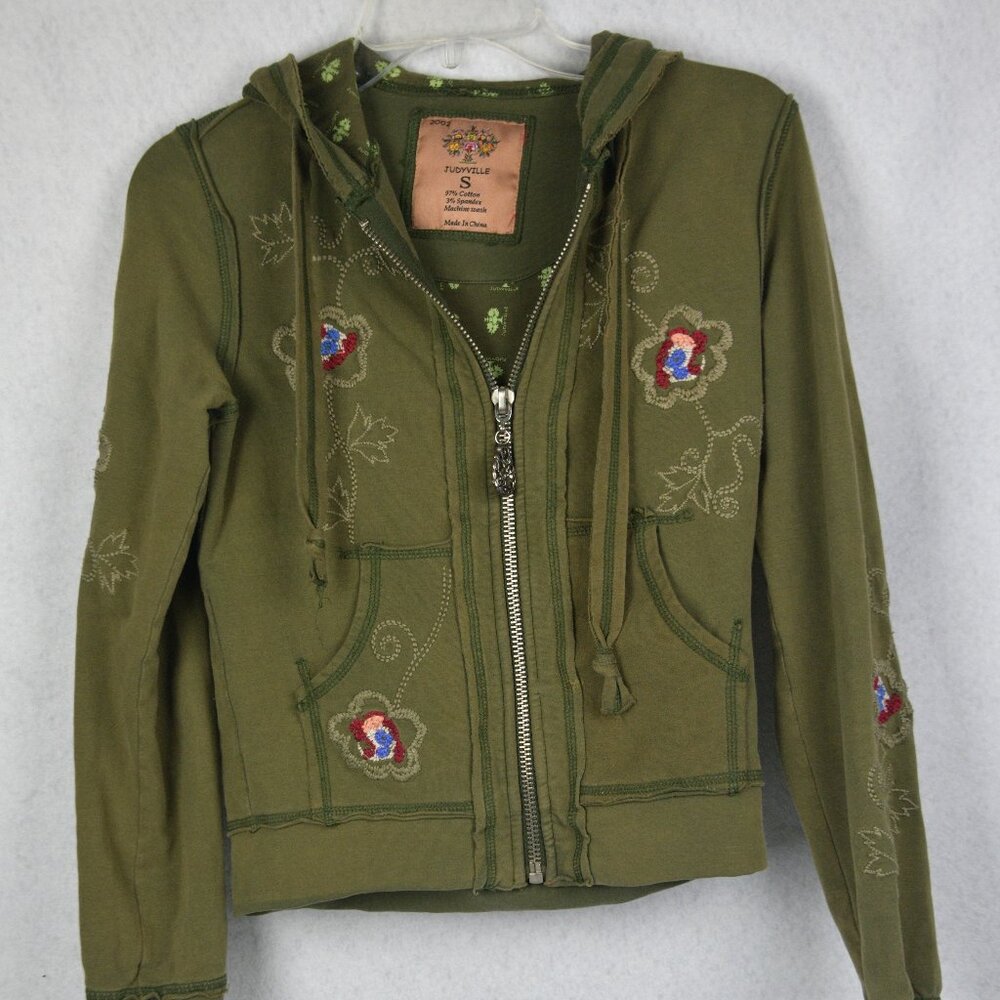 2002 Judyville Floral Embroidered Jacket Cotton Blend Size S